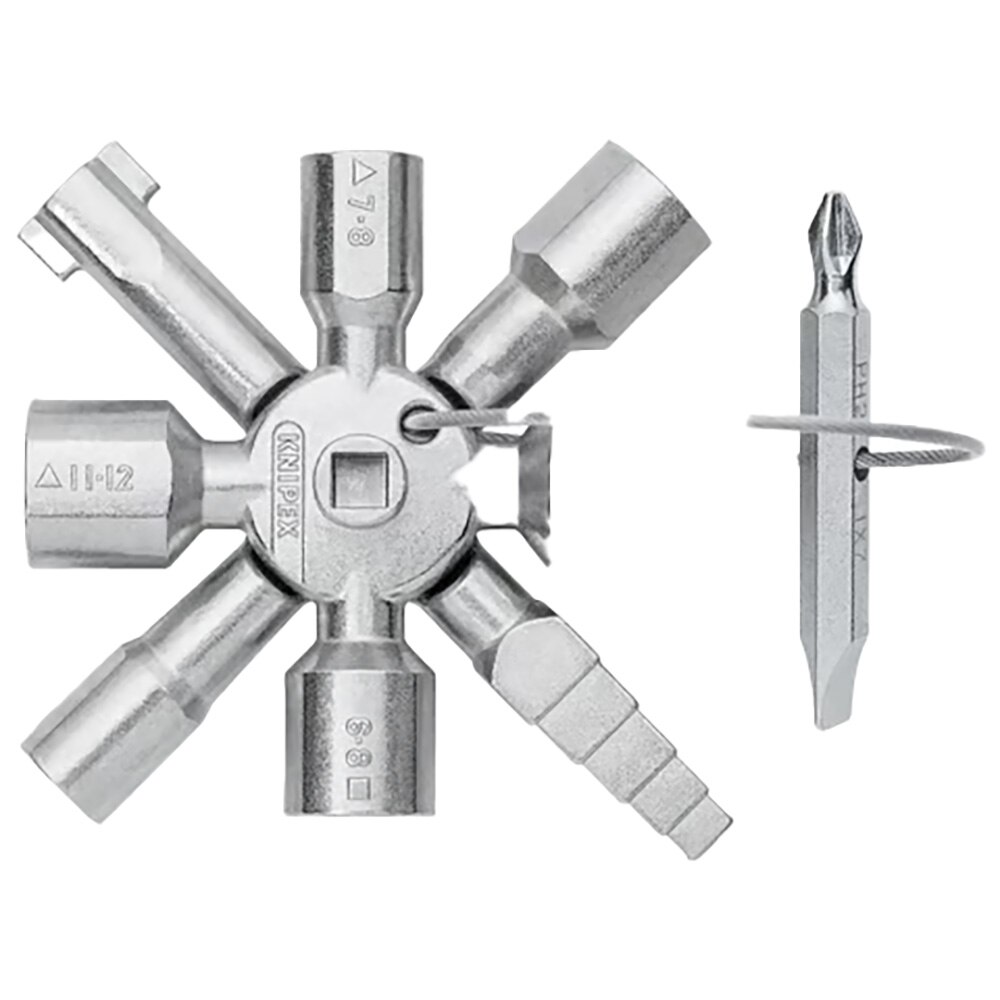 Universal Control Cabinet Key, 3-1/2 Inch TwinKey, Knipex