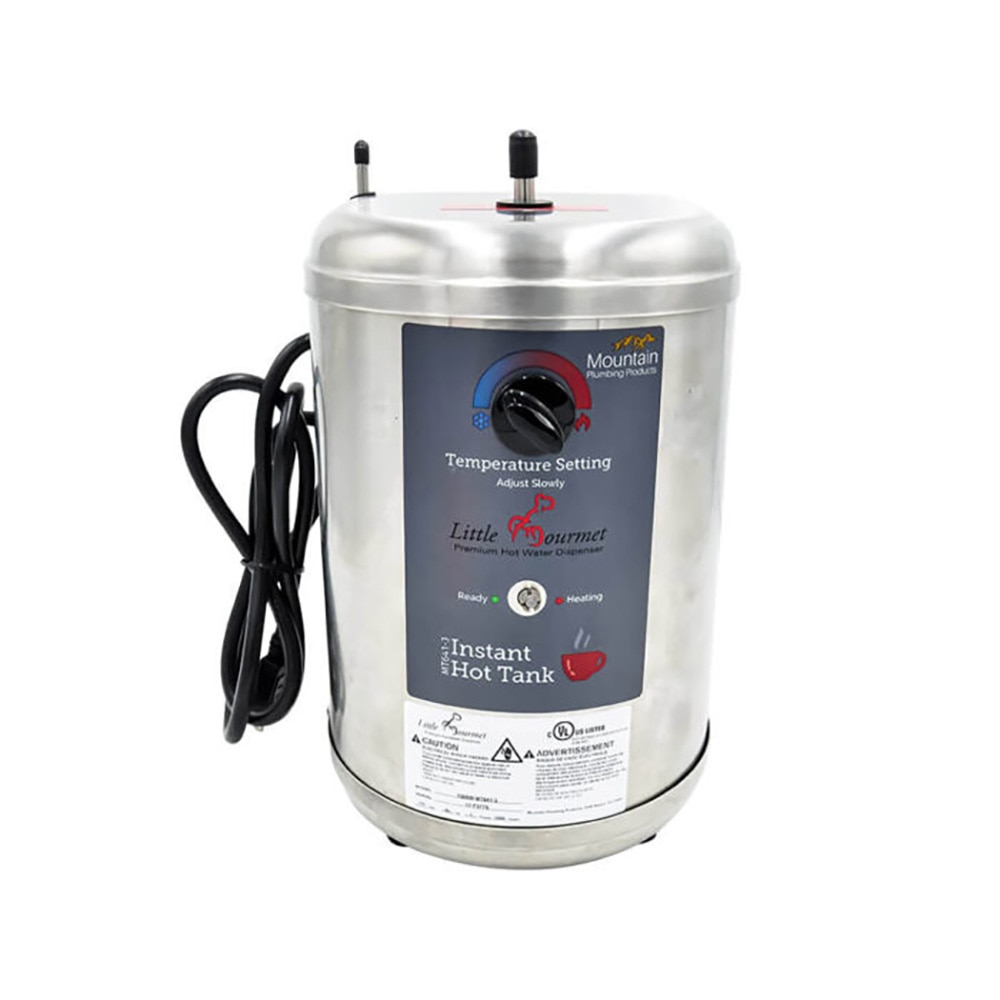 Little Gourmet Instant Hot Water Tank, 2.5 Quart Tank, 190 Degree F, 1300W, Stainless Steel, Mountain Plumbing Products