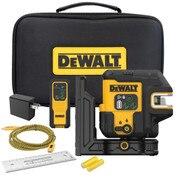 DeWalt DCLE14221G USB rechargeable green 2 spot and cross line laser kit-side view 01.