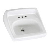 Lavatory Sink, 4 Inch Center set Wall Hung, 18 1/4 L X 20 1/2 W, American Standard