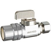 Straight Supply Stop Valve,1/2 Fem. CPVC X 3/8 OD Comp, Chrome Plated, Lead-Free Brass