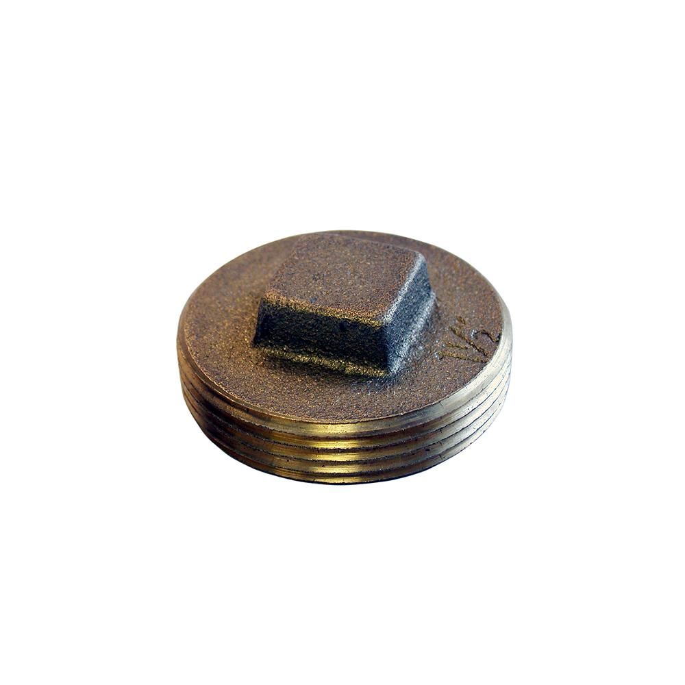 Cleanout Plug 1-1/2 Raised Hub Brass