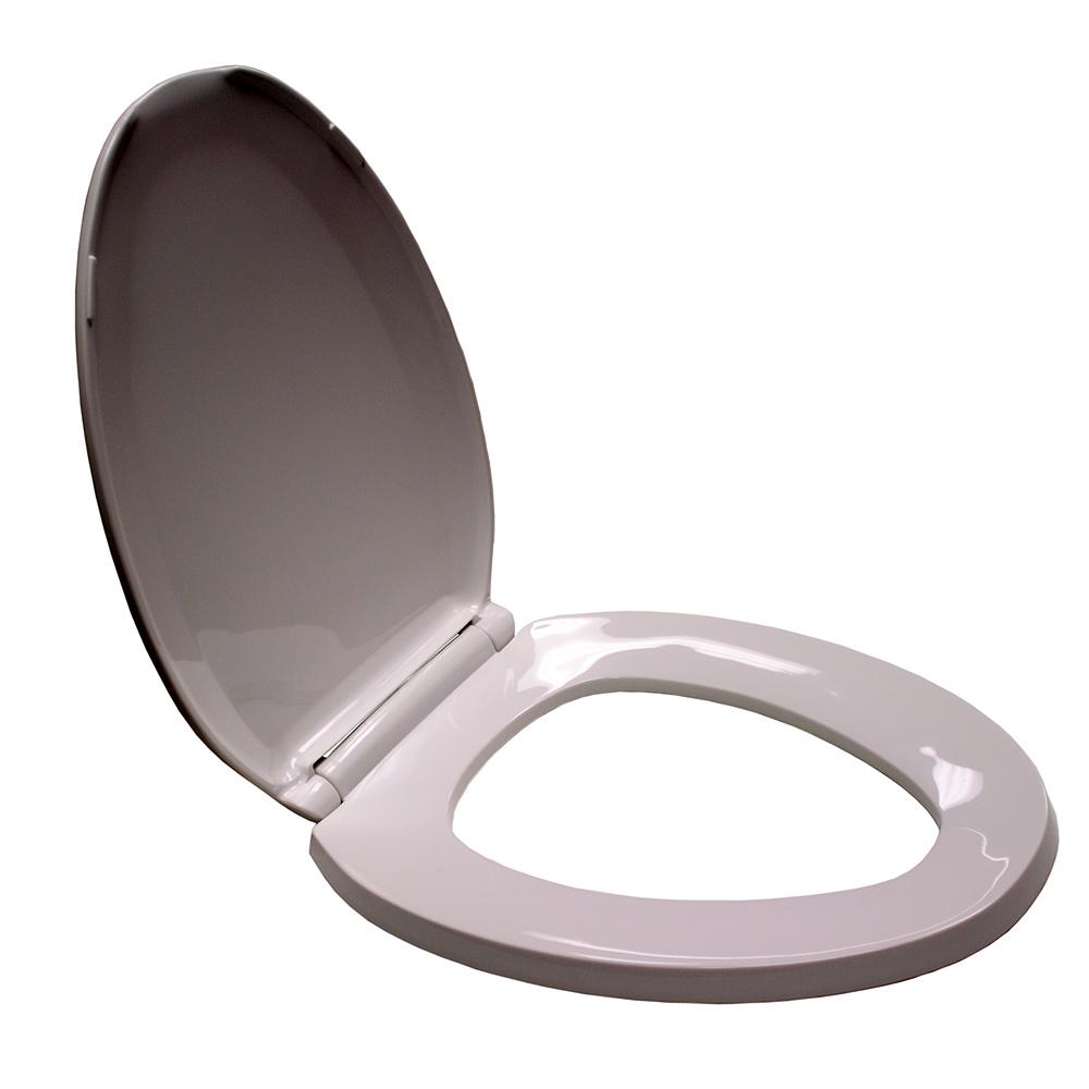 Toilet Seat, ELG, CF w/ Cover, White, Plastic