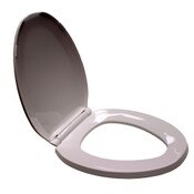 Toilet Seat, Elongated, Closed Front with Cover, White, Plastic, Bemis