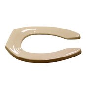 Toilet Seat, Elongated, Open Front less Cover, Commercial Check Hinge, Black, Plastic, Bemis