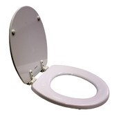 Toilet Seat, Baby/Toddler, Closed Front with Cover, White, Enameled Wood, Church