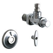 Angle Stop, 3/8" O.D. Female Compression Outlet, Angle Stop With 5/8" Inlet, Includes Wall Flange,
