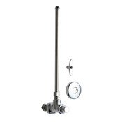 Angle Stop, 1/2" O.D. Female Compression Outlet, Includes Wall Flange, Includes Loose Key Handle An