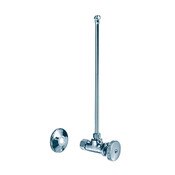 Angle Stop, Polished Chrome, 5/8" O.D. Compression Inlet, Includes Supply Riser Tube, 1-7/8" Wheel