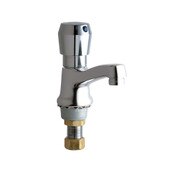 Deck Mount Faucet, Single Hole, Non-Aerating Outlet 0.35 GPM, MP Metering Cartridge And Actuator, 1 3/4 Inch MP Metering Push Handle, Polished Chrome