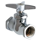 Straight Stop, 3/4" Npt Female Thread Outlet, Polished Chrome, 3/4" Npt Female Thread Inlet, Slow C