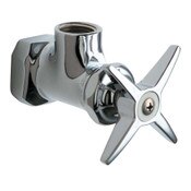 Angle Stop, 3" Cross Handle (633-Pljkcp), 1/2" Npt Female Thread Inlet, 1/2" Npt Female Thread Outl