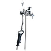Bed Pan Cleaner With Loose Key Shutoff, Polished Chrome, 3" Cross Handle (633-Coldjkcp), Single-Han