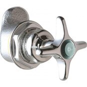 Remote Angle Valve, 2-1/2" Cross Handle With Button Indexed 'Cw' (204-Cwjkcp), Angle Valve, Polishe