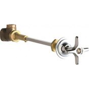 Remote Angle Valve, Polished Chrome, 3/8" Npt Male Thread Inlet, Needle Valve Compression Operating