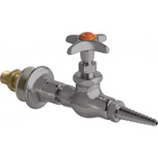 Wall-Mounted Single Valve With Wall Flange, Satin Antimicrobial, Laboratory Nozzle With 10 Serratio