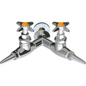 Wall-Mounted Dual Valve With Y-Pattern Wall Flange, Needle Valve Compression Operating Cartridge, L