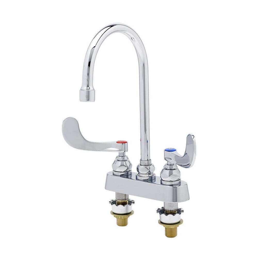 Workboard Faucet, Deck Mount, 4" Centers, 6" Swivel Goosenec