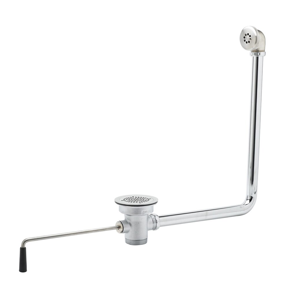Waste Drain Valve, Twist Handle, 3 Inch X 2 Inch with Overflow, T&S Brass