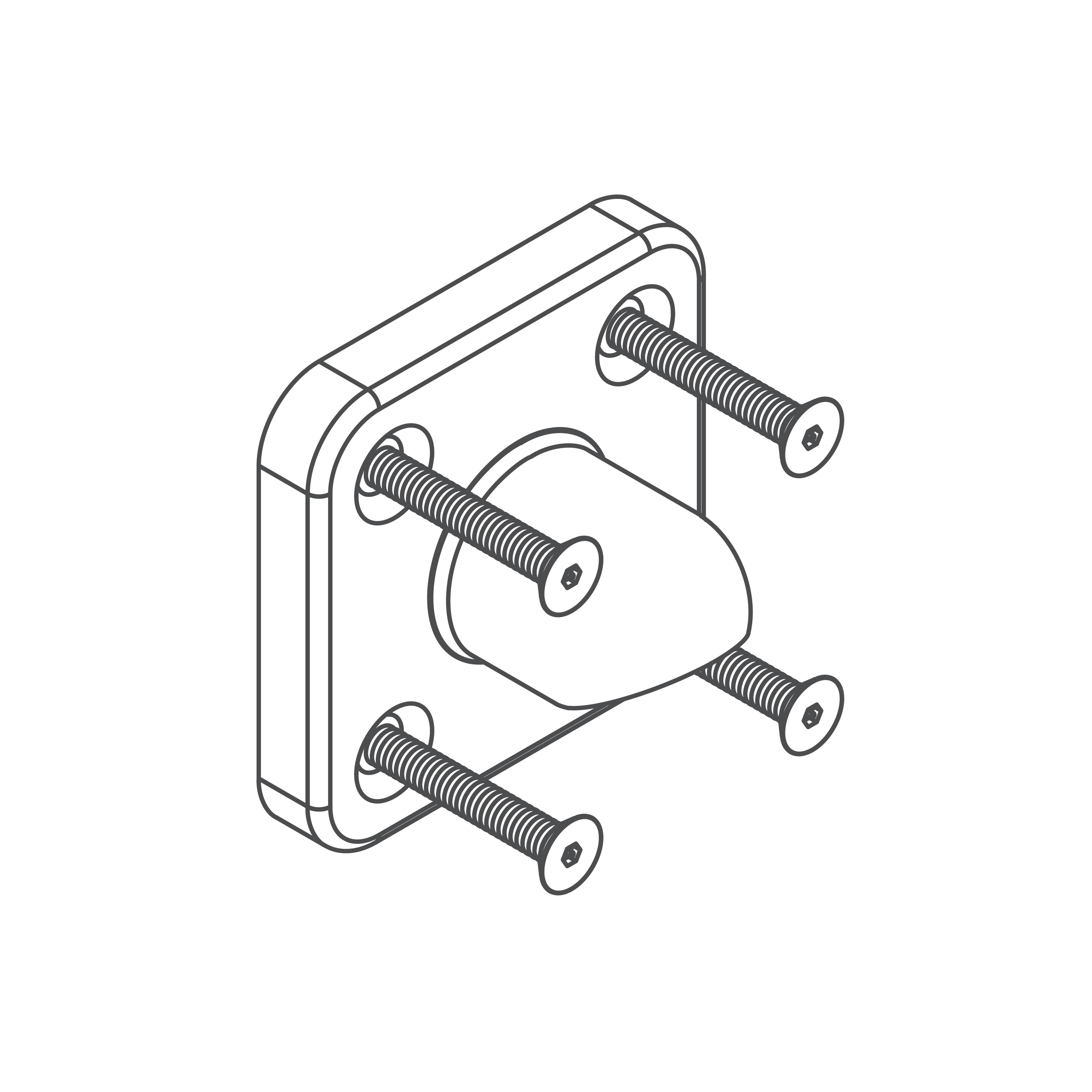 FRONT DRILLED SHOWER ANCHOR PLATE, CLOSE Acorn