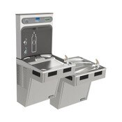 EZH2O Bottle Filling Station with Bi-Level ADA Cooler, Filtered Refrigerated Light Gray