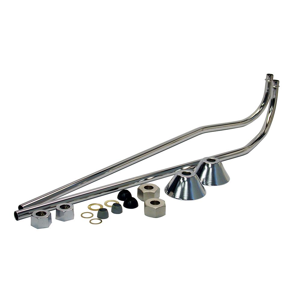 Supply Tube Leg Tub Chrome 1/2 In Offset Pair