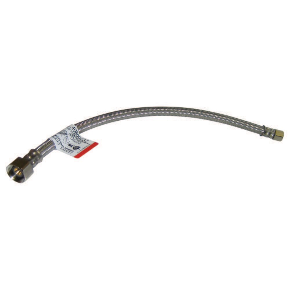 Stainless Steel Braided Flex Supply Tube 3/8 OD X 1/2 IP X 16 Inch