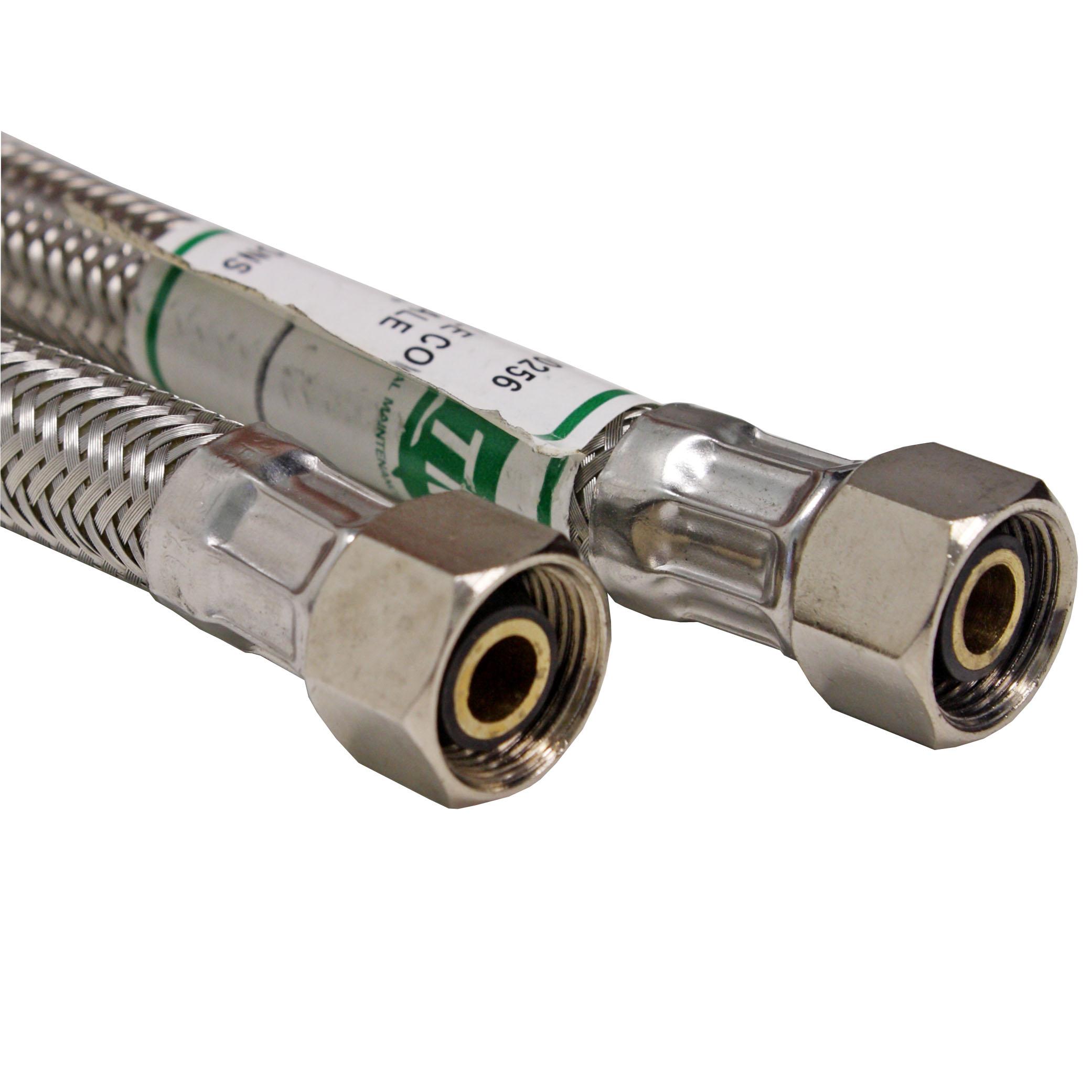 Supply Tube Stainless Flex 3/8 OD X 3/8 OD X 16 Inch