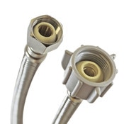 Stainless Steel Braided Flex Supply Tube 3/8 OD X 7/8 Ballcock X 12 Inch