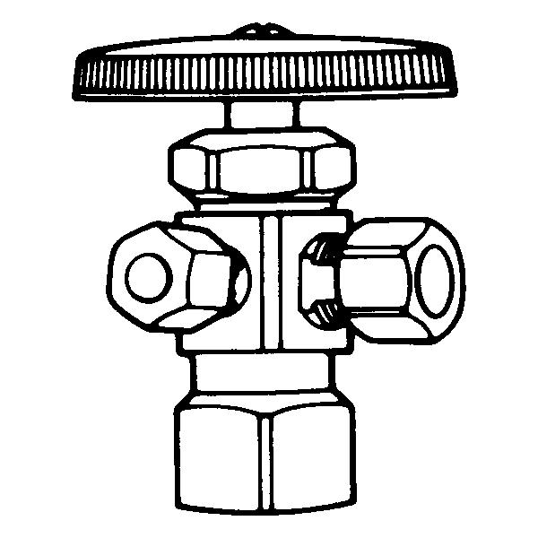 Angle Stop Dual Outlet 1/2 FIP X 3/8 Od X 3/8 Od