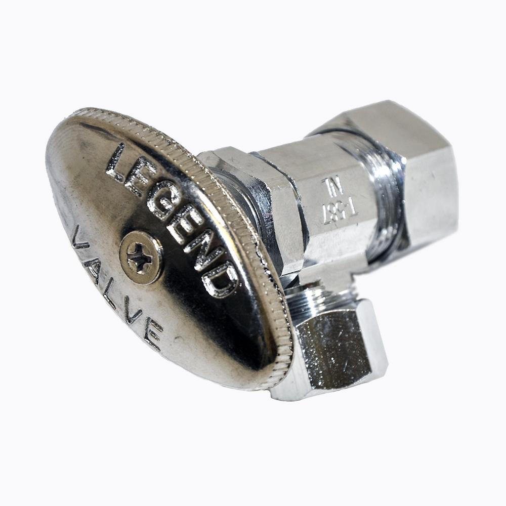 Angle Stop Dual Outlet Lead Compliant 1/2 NOM X 3/8 OD X 3/8 OD