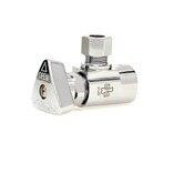 Angle Supply Stop Valve, 1/2 In FIP x 3/8 In OD Compression, Quarter Turn Triangle Handle, Convertible II