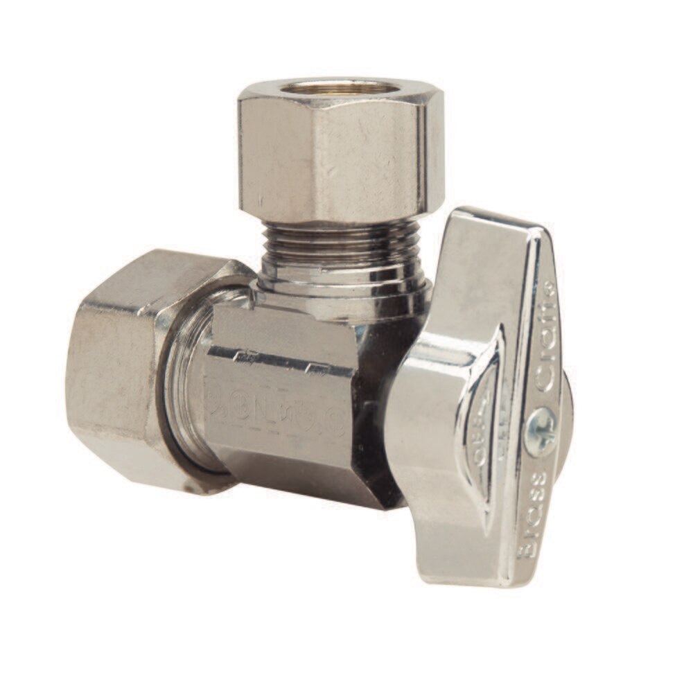 Angle Stop Ball Valve Chrome 1/2 Nom X 1/2 Od Lead Compliant