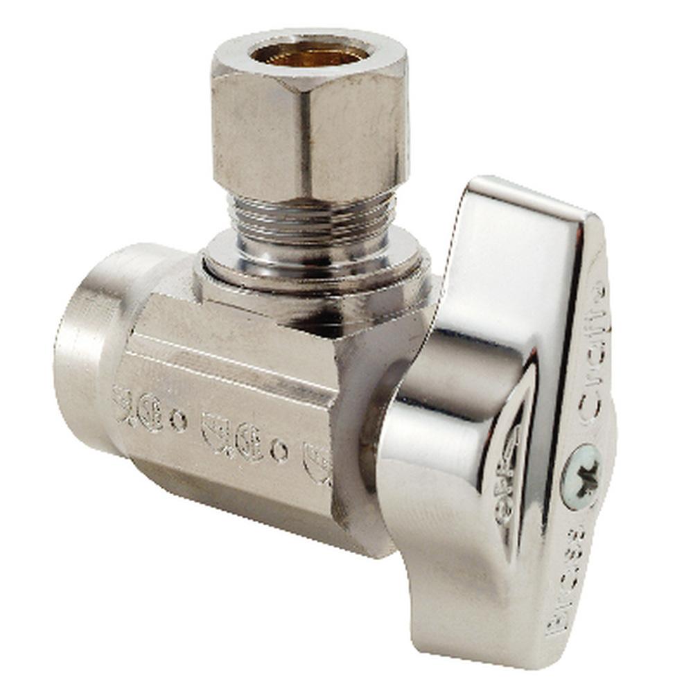 Angle Stop Ball Valve Chrome 1/2 Sweat X 3/8 Od