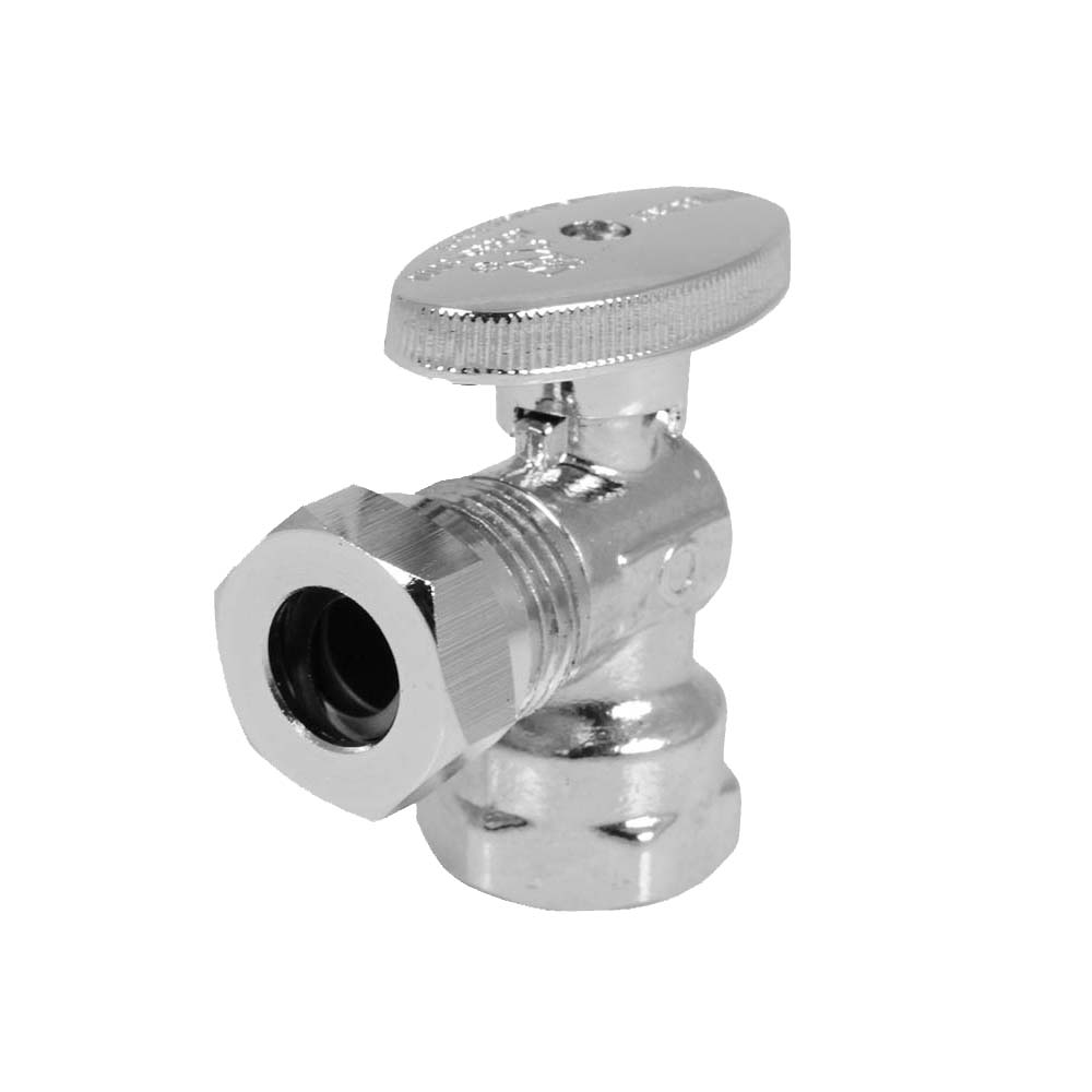 Angle Stop Ball Valve Chrome 1/2 FIP X 7/16 X 1/2 Slip Joint