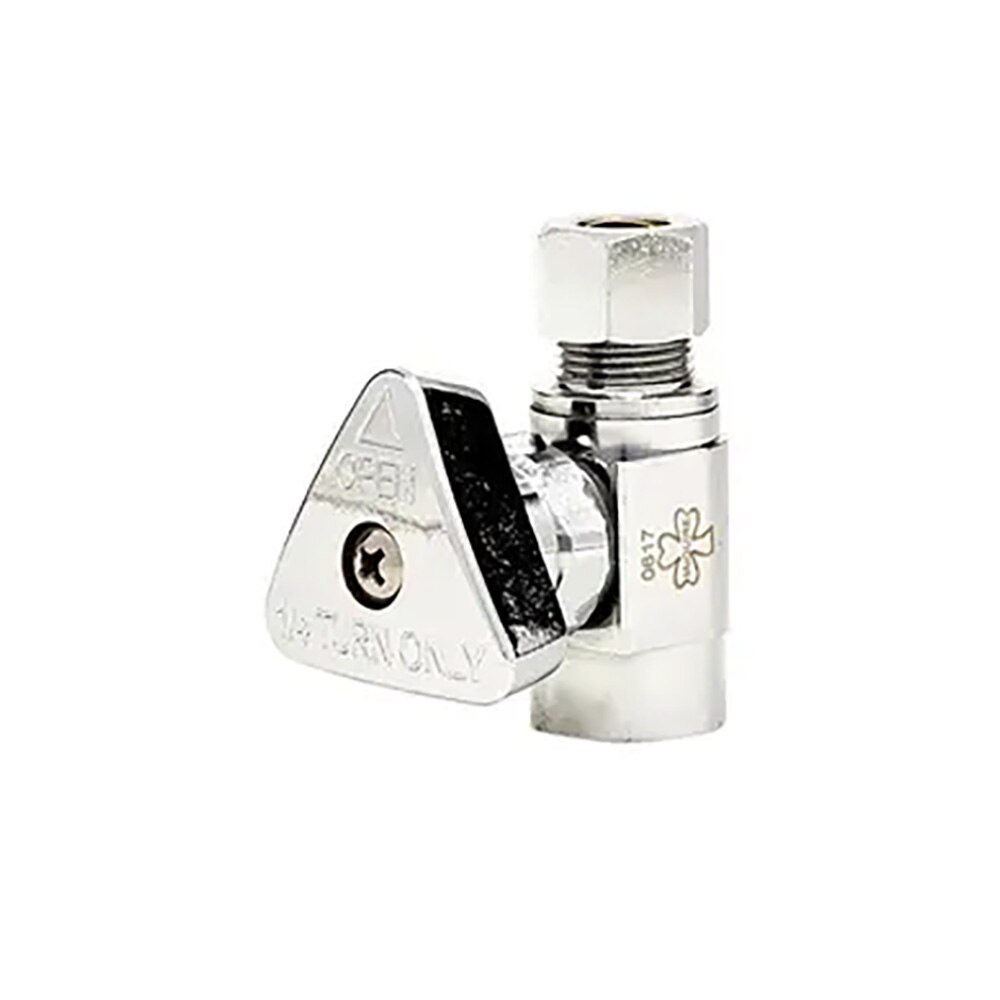 Straight Supply Stop Valve, 1/2 In FIP x 3/8 In OD Compression, Quarter Turn Triangle Handle, Chrome, Convertible II, Mcguire