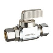 Straight Retrofit Supply Stop Valve, 3/8 OD Female Comp X 3/8 OD Comp, Chrome Plated, Lead Free Brass