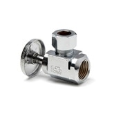 Angle Supply Stop Valve, 1/2 In FIP x 1/2 In OD, Chrome