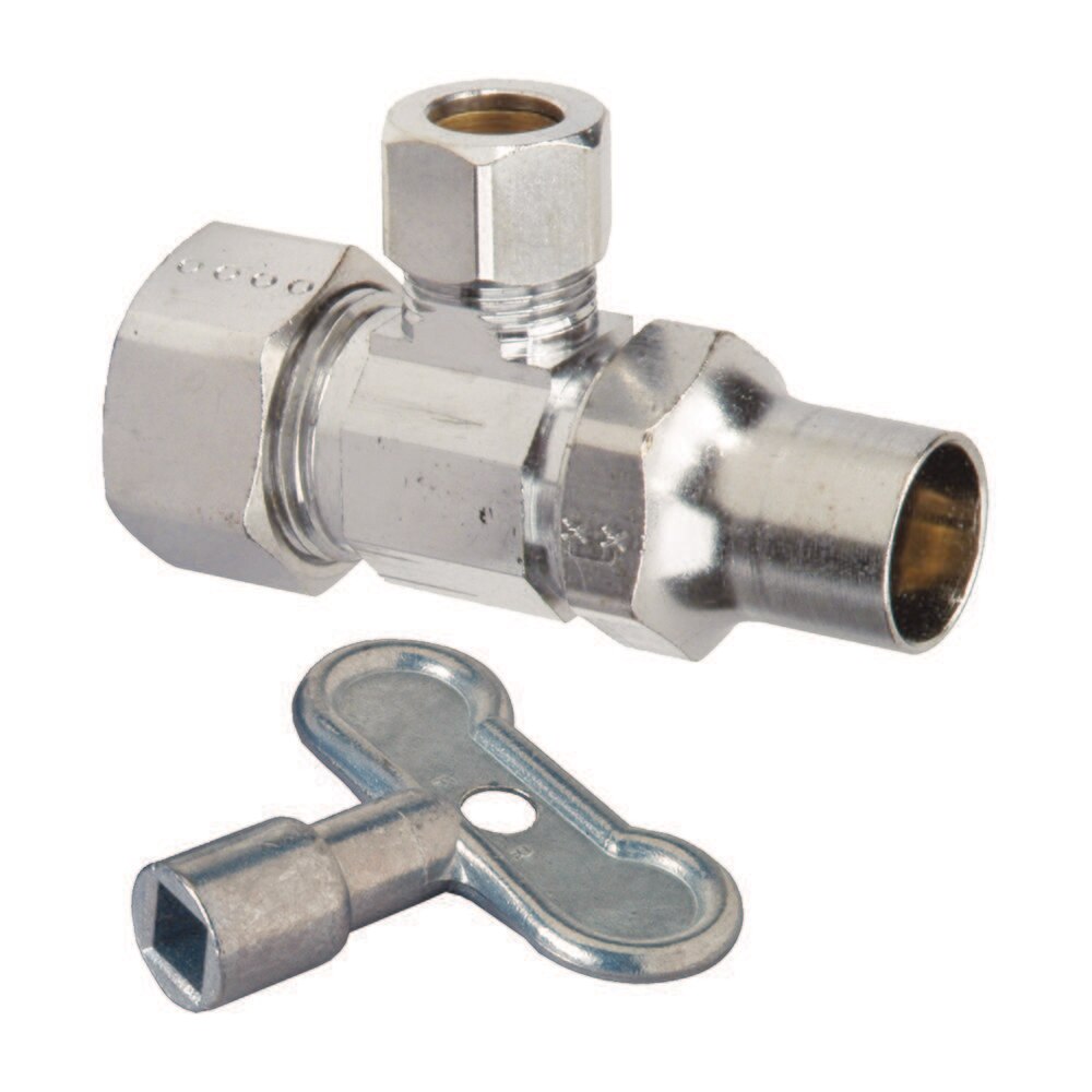 Angle Stop Loose Key Chrome 1/2 NOM X 3/8 OD
