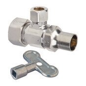 Angle Stop Loose Key Chrome 1/2 NOM X 3/8 OD