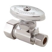 Straight Stop Chrome 1/2 Nom X 3/8 Od