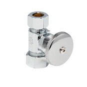 Straight Supply Stop Valve, 1/2 In Compression x 1/2 In OD, Wheel Handle, McGuire