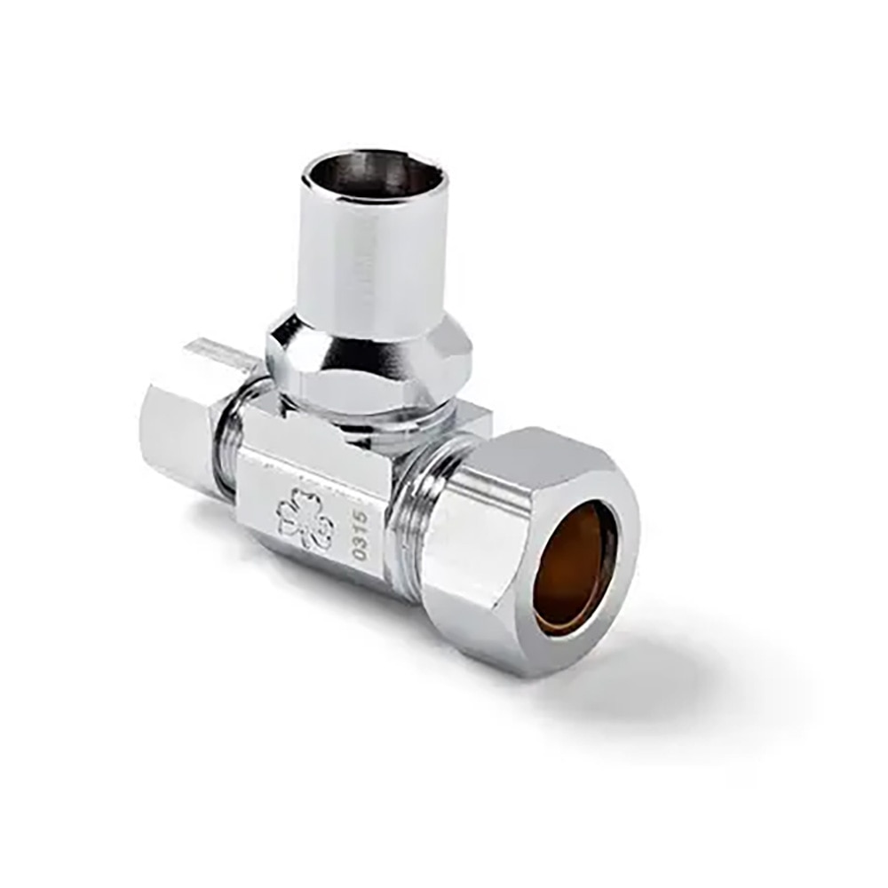 Straight Supply Stop Valve, 1/2 In Nominal X 3/8 In OD, Loose Key, McGuire