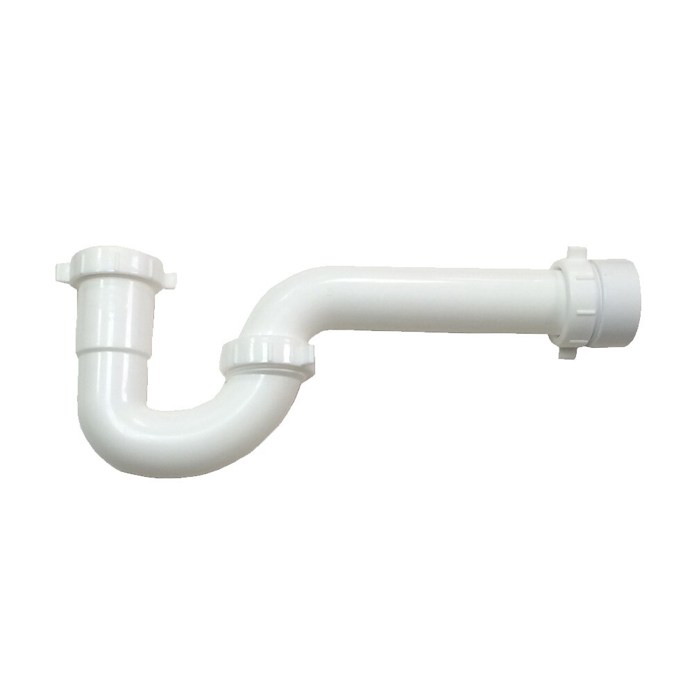 1 1/2 Inch White Plastic P-Trap with PVC Adapter