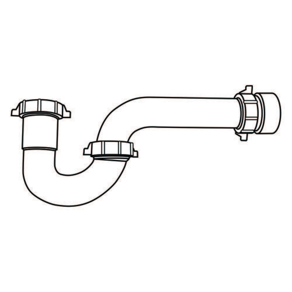 P Trap 1 1/2 Abs, Tubular Black Poly, Hub X Hub