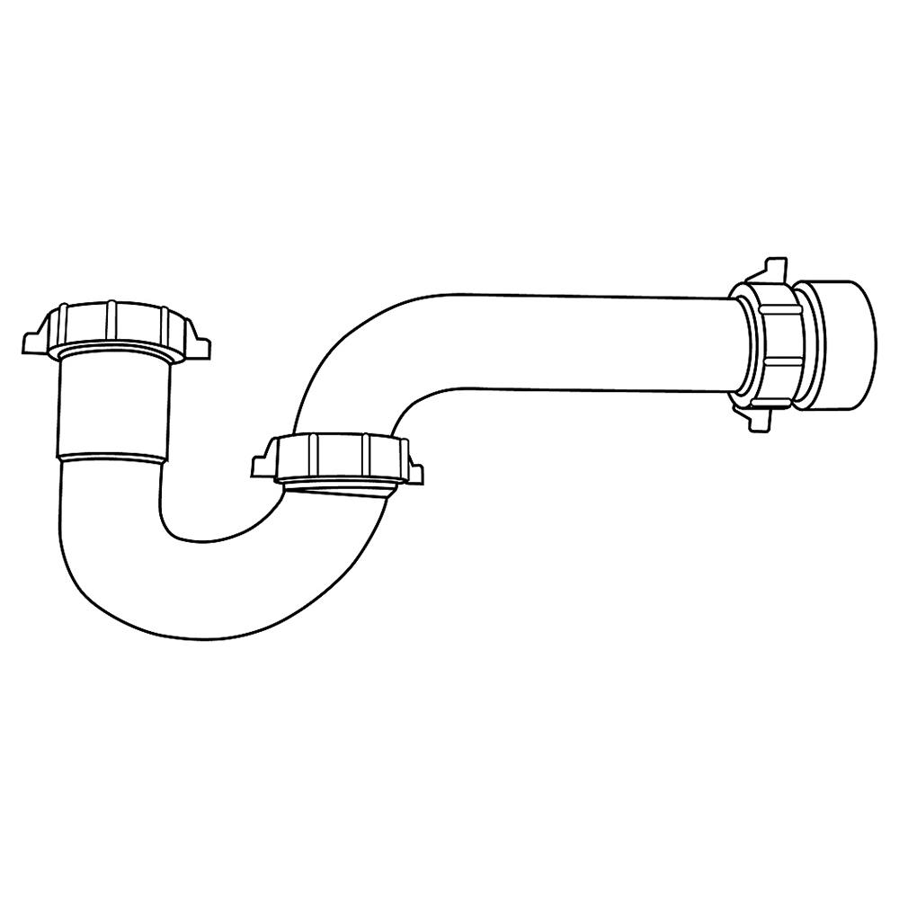 P Trap 1 1/2 Abs, Tubular Black Poly, Hub X Hub