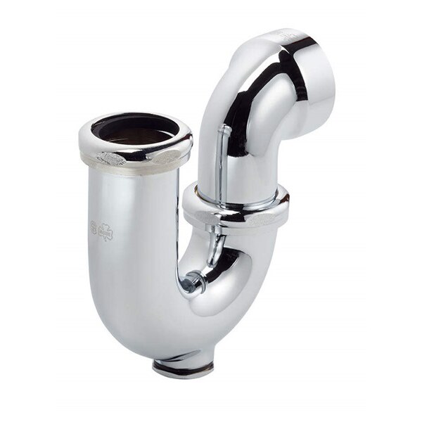 P-Trap 1-1/2 In x 1-1/2 In IPS, 17 GA, Ground Joint Swivel with Cleanout and Cast Brass Chrome Finish