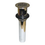Grid Drain Strainer with Tailpiece 1 1/4 Inch x 6 Inch 17 Gauge Cast Brass with 19 Holes Chrome