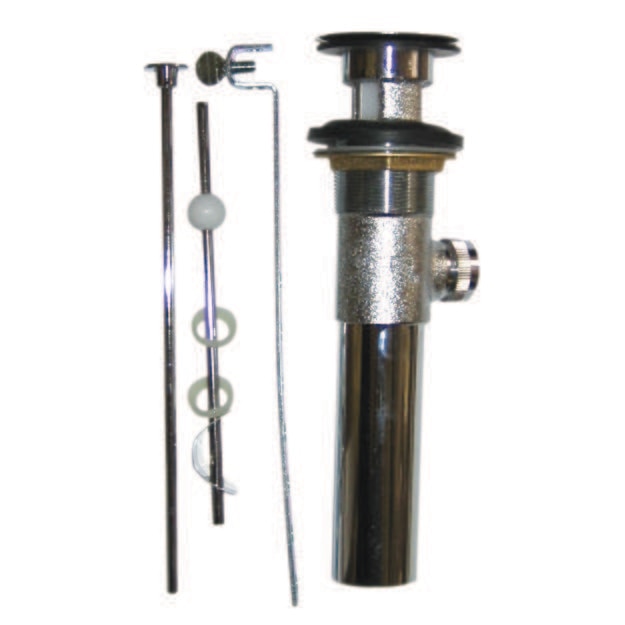 Pop-Up Drain 1 1/4 With Overflow Hole, 22 Gauge, Polished Chrome, Import