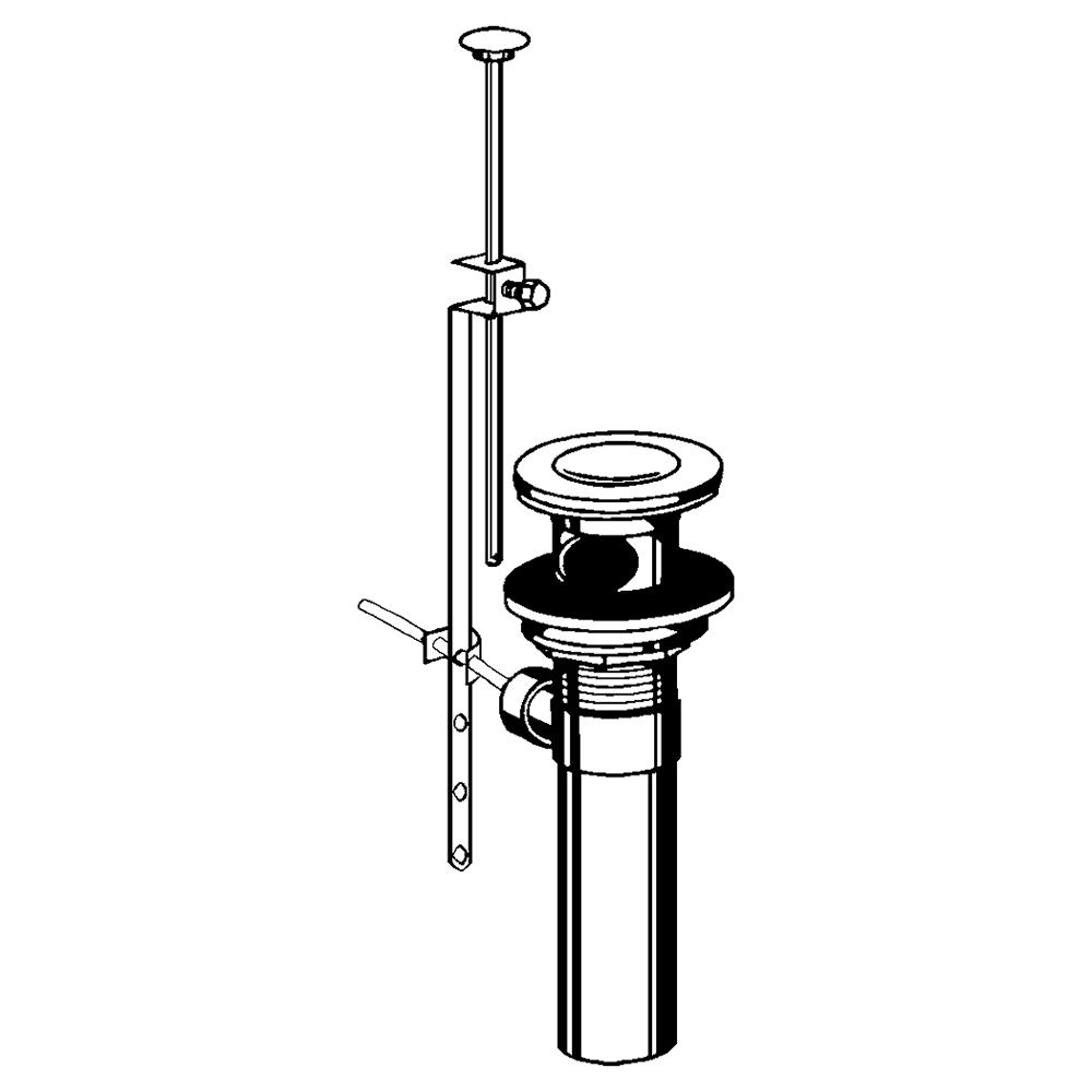 Pop-Up Drain 1 1/4 With Overflow Hole, 22 Gauge, Polished Chrome, Import